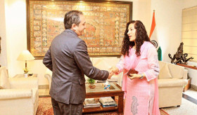 ՀՀ դեսպան Վահագն Աֆյանին է ընդունել Հնդկաստանի մշակութային կապերի խորհրդի գլխավոր տնօրեն Կ. Նանդինի Սինգլան