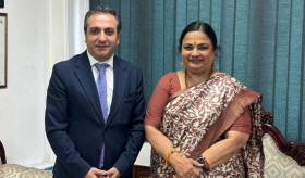 H.E. Vahagn Afyan, the Ambassador of the Republic of Armenia to the Republic of India, met with Prof. Santishree Dhulipudi Pandit, the Vice Chancellor of Jawaharlal Nehru University, India
