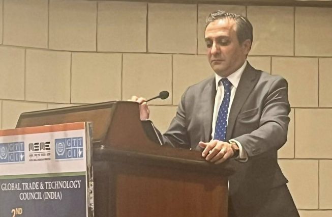 Ambassador Vahagn Afyan delivered a speech at the event titled "MSME Connect: Global Growth Forum 2025"