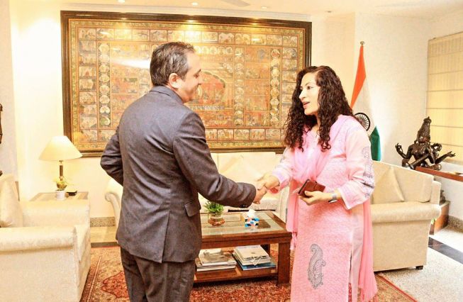 H.E. Vahagn Afyan, Ambassador of Armenia, was received by Mrs. K. Nandini Singla, Director General of Indian Council for Cultural Relations (ICCR)